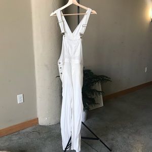 Urban Outfitters Linen White Overalls